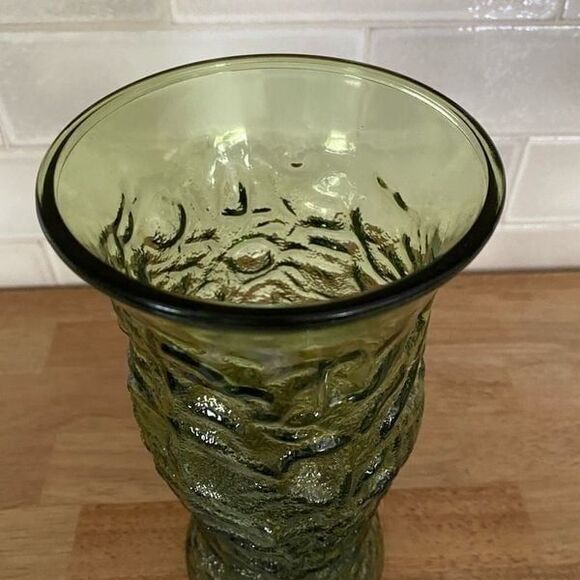 Vintage EO Brody Tall Green Crinkle Vase Home Decor Decorative MCM - Picture 4 of 9
